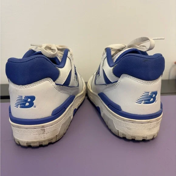 New Balance 550 White and Purple Sneakers - Picture 5 of 8